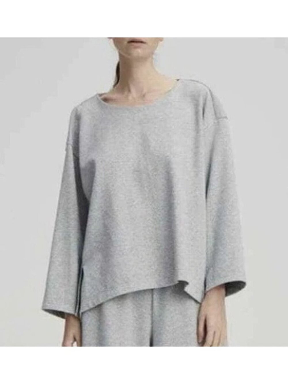 NAP loungewear loose cut cotton sweatshirt in heather gray size M